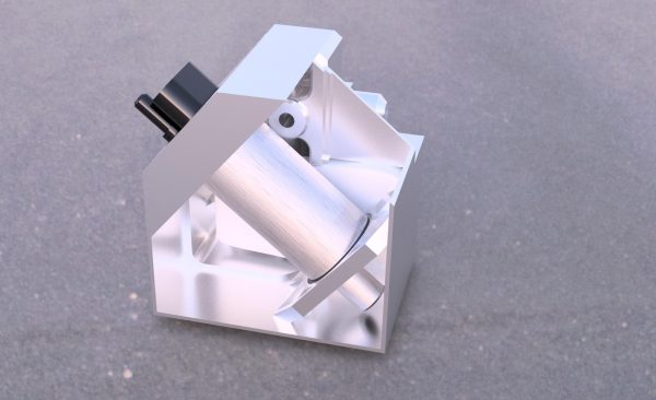 Here's a rendering of the fuel pump housing, with two sides removed to show the inside. The AN-6 inlet is on the back side facing right, the bag-like thing behind the fuel pump is the fuel strainer bag. The hole above the fuel pump is the air vent hole where the fuel injector filter will go. The lid is in the upper left. 
